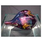 Glass Eye Heart of Fire Paperweight