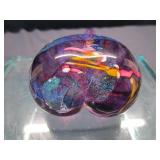 Glass Eye Heart of Fire Paperweight