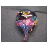 Glass Eye Heart of Fire Paperweight