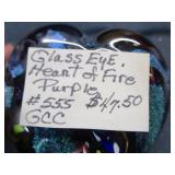 Glass Eye Heart of Fire Paperweight