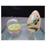 Pink Flowers & Multicolor Paperweights