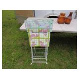 Set of 4 Floral Metal Folding Chairs