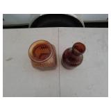 Vintage Amber Glass Bottle and Jar Lot