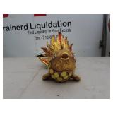 Decorative Gold Fish Tabletop Sculpture with Jewel Accents