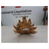 Decorative Gold Fish Tabletop Sculpture with Jewel Accents