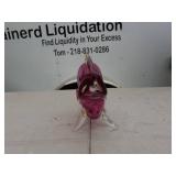 Pink and Clear Glass Fish Figurine