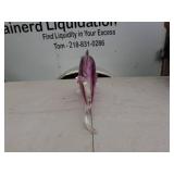 Pink and Clear Glass Fish Figurine