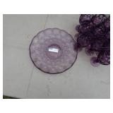 Vintage Purple Glass Drinkware Set with Serving Plate