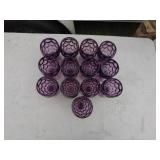 Vintage Purple Glass Drinkware Set with Serving Plate