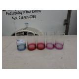 Set of 5 Colorful Gradient Glass Tumblers