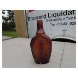 Vintage Amber Glass Bottles - Set of 2