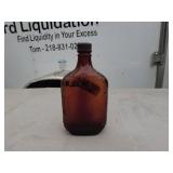 Vintage Amber Glass Bottles - Set of 2