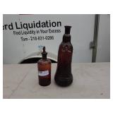 Vintage Amber Glass Bottles - Lot of 2