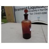 Vintage Amber Glass Bottles - Lot of 2
