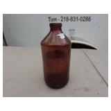 Lot of 2 Vintage Amber Glass Bottles