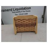 Handcrafted Wooden and Woven Basket Planter