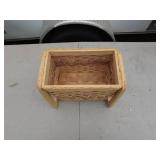Handcrafted Wooden and Woven Basket Planter