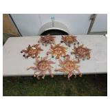 Lot of 7 Decorative Sun Face Wall Hangings with Bells