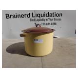 Large Yellow Enamel Stock Pot with Lid