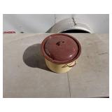 Large Yellow Enamel Stock Pot with Lid