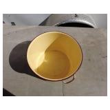 Large Yellow Enamel Stock Pot with Lid