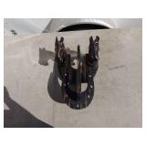 Vintage Wooden Horse Head Hitching Post Brackets