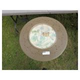 Vintage Round Table with Butterfly Design