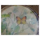 Vintage Round Table with Butterfly Design