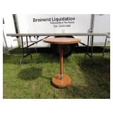 Wooden Side Table with Glass Accents