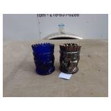 Pair of Vintage Face-Shaped Glass Cups