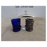 Pair of Vintage Face-Shaped Glass Cups