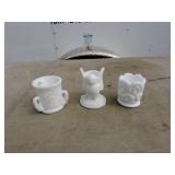 Vintage White Milk Glass Votive Holders - Set of 3