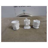Vintage White Milk Glass Votive Holders - Set of 3
