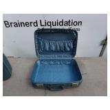 Set of 3 Vintage Blue Suitcases