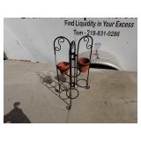 Wrought Iron Plant Stand with Terracotta Pots