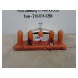 Decorative Candle Holder with Four Orange Candles
