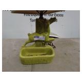 Vintage Green Ceramic Deer Lamp with Shade