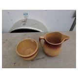 Vintage Stoneware Pitcher and Bowl Set