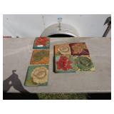 Lot of Floral Ceramic Tile Molds and Decorative Tiles