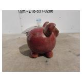Vintage Red Ceramic Pig Figurine
