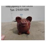 Vintage Red Ceramic Pig Figurine