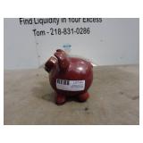 Vintage Red Ceramic Pig Figurine