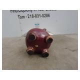 Vintage Red Ceramic Pig Figurine