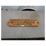 Wooden Wall Sign Decor with Inspirational Quote