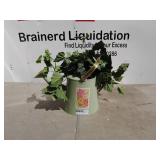 Green Watering Can with Artificial Ivy Plant