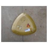 Triangular Decorative Plate with Butterfly Design