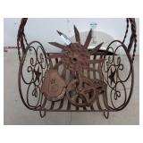 Decorative Iron Basket with Assorted Antique Gears