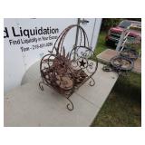 Decorative Iron Basket with Assorted Antique Gears