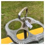Vintage Metal and Glass Ashtray Stand