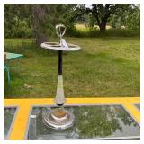 Vintage Metal and Glass Ashtray Stand